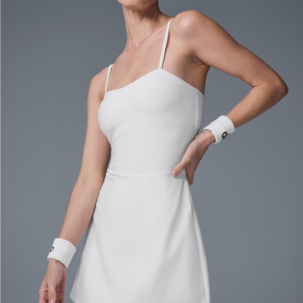 ALO Yoga Alosoft Courtside White Tennis Dress